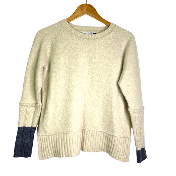 Zaket & Plover Beige Merino Wool Sweater Soft Cozy Cream Large - Picture 1 of 6